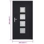 Voir la diapositive 6 : VIDAXL Porte d'entree anthracite 108x208 cm PVC