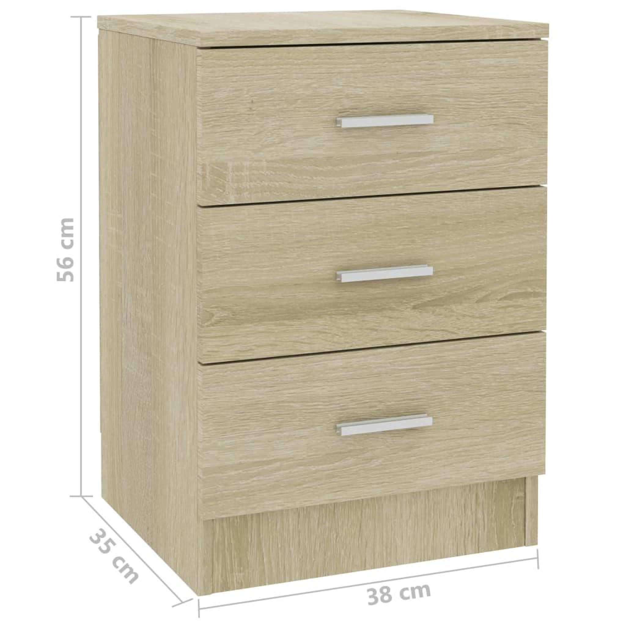 Voir la diapositive 6 : VIDAXL Tables de chevet 2pcs chene sonoma 38x35x56cm bois d'ingenierie