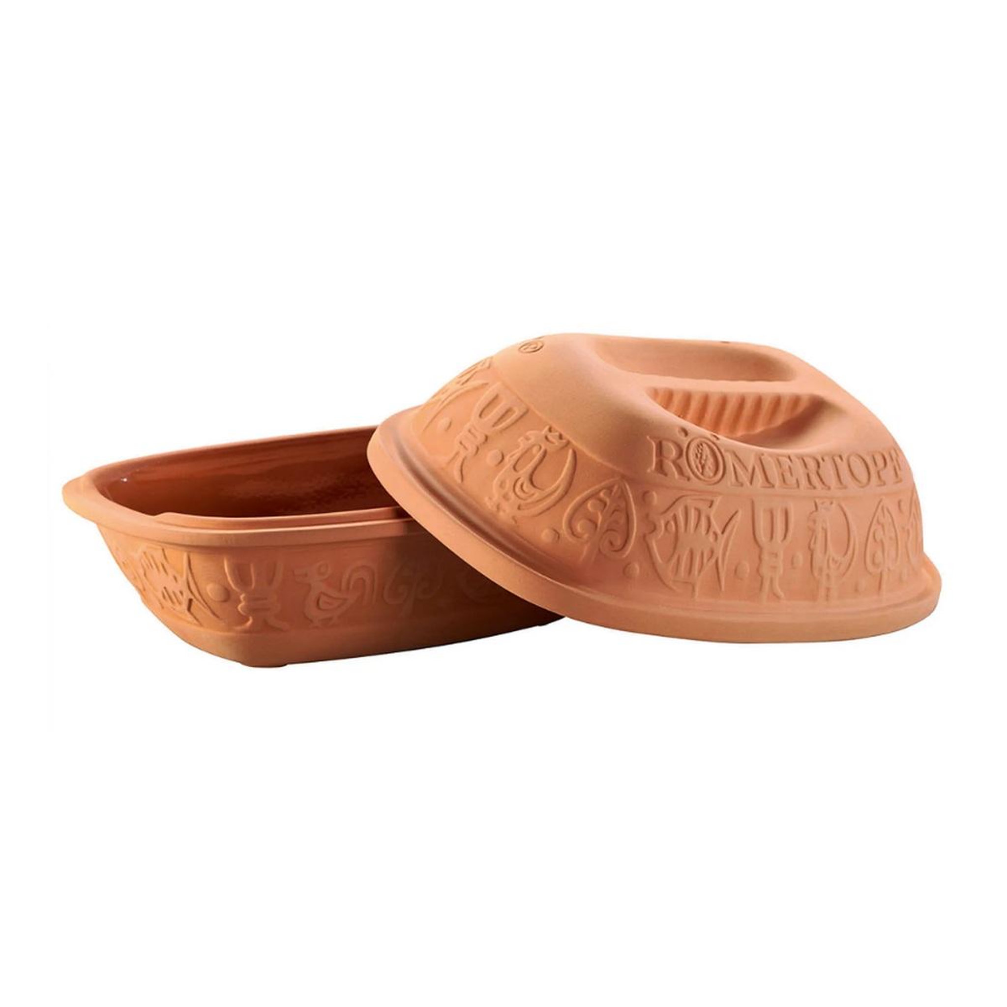 Voir la diapositive 3 : romertopf Cocotte four rectangulaire en argile naturelle 1.5l terracotta - 9110282