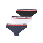 FILA Lot de 3 Brésiliens coton femme Uni. Coloris disponibles : Noir