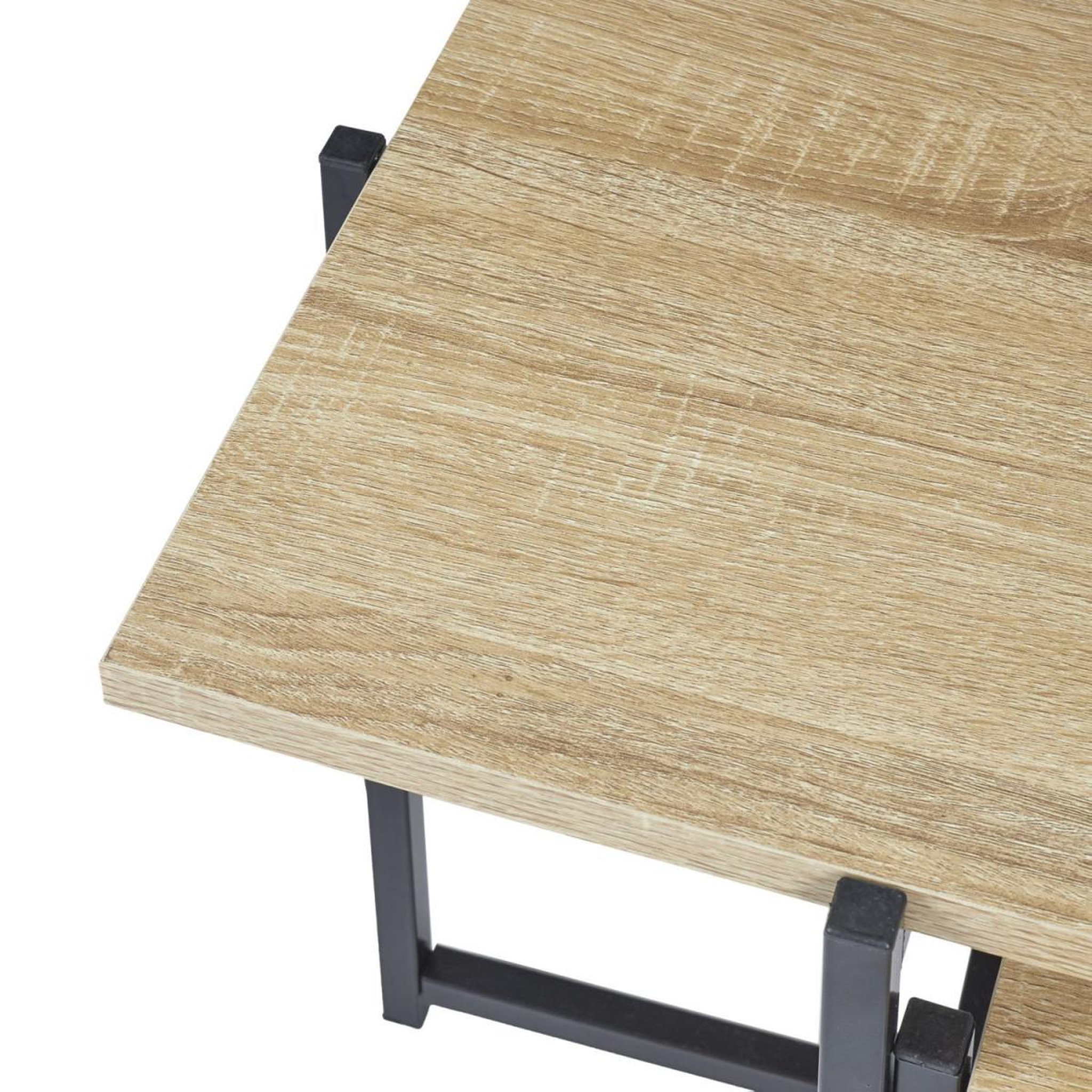 Voir la diapositive 3 : The Home Deco Factory Lot de 2 tables gigognes  loka  40cm naturel