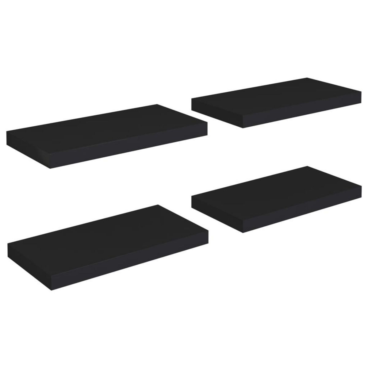 VIDAXL Etageres murales flottantes 4 pcs noir 50x23x3,8 cm MDF