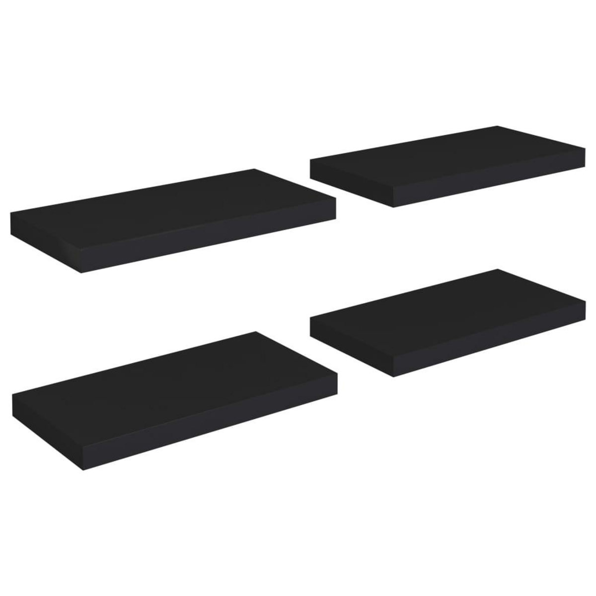 VIDAXL Etageres murales flottantes 4 pcs noir 50x23x3,8 cm MDF