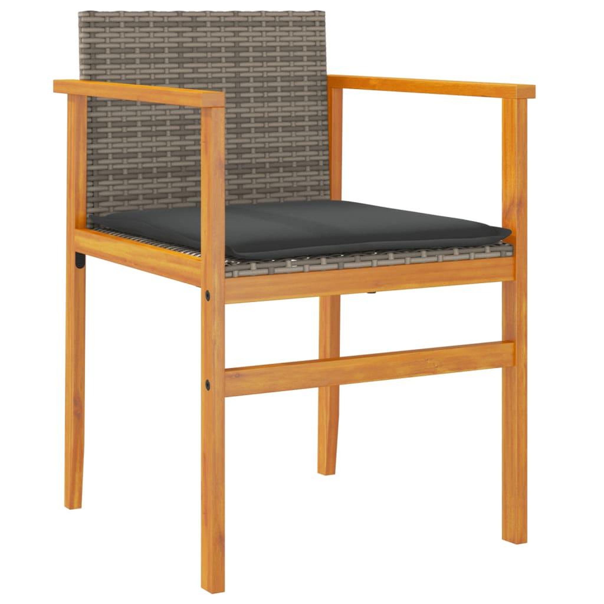 Voir la diapositive 4 : VIDAXL Chaises de jardin coussins lot de 2 gris resine tressee et bois