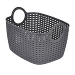 Paris Prix Panier à Linge Arrondi  Tressé  12L Gris