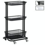 IDIMEX Desserte à roulettes VALIENTE, avec 3 bacs de rangement en métal. Coloris disponibles : Blanc