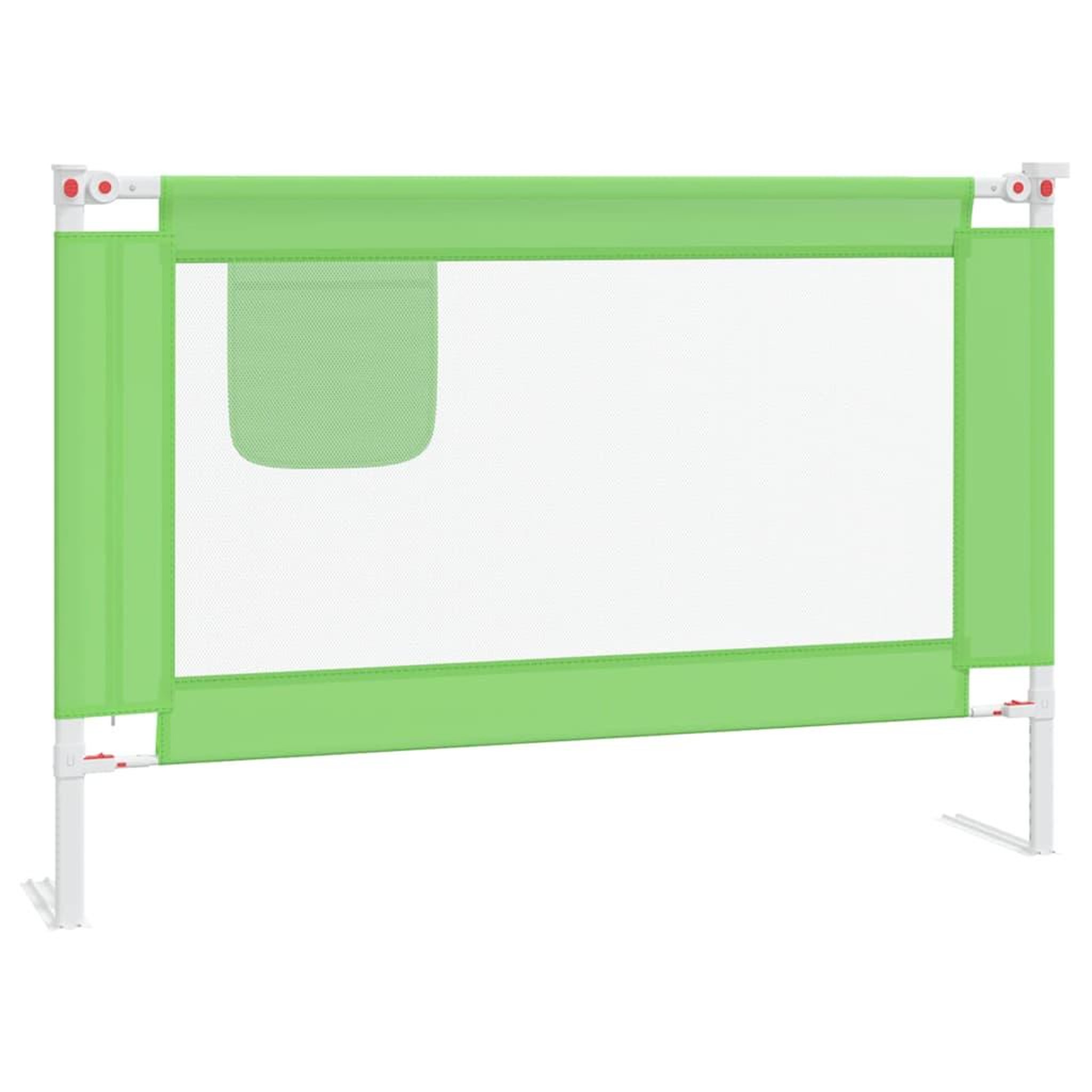 Voir la diapositive 2 : VIDAXL Barriere de securite de lit d'enfant Vert 100x25 cm Tissu