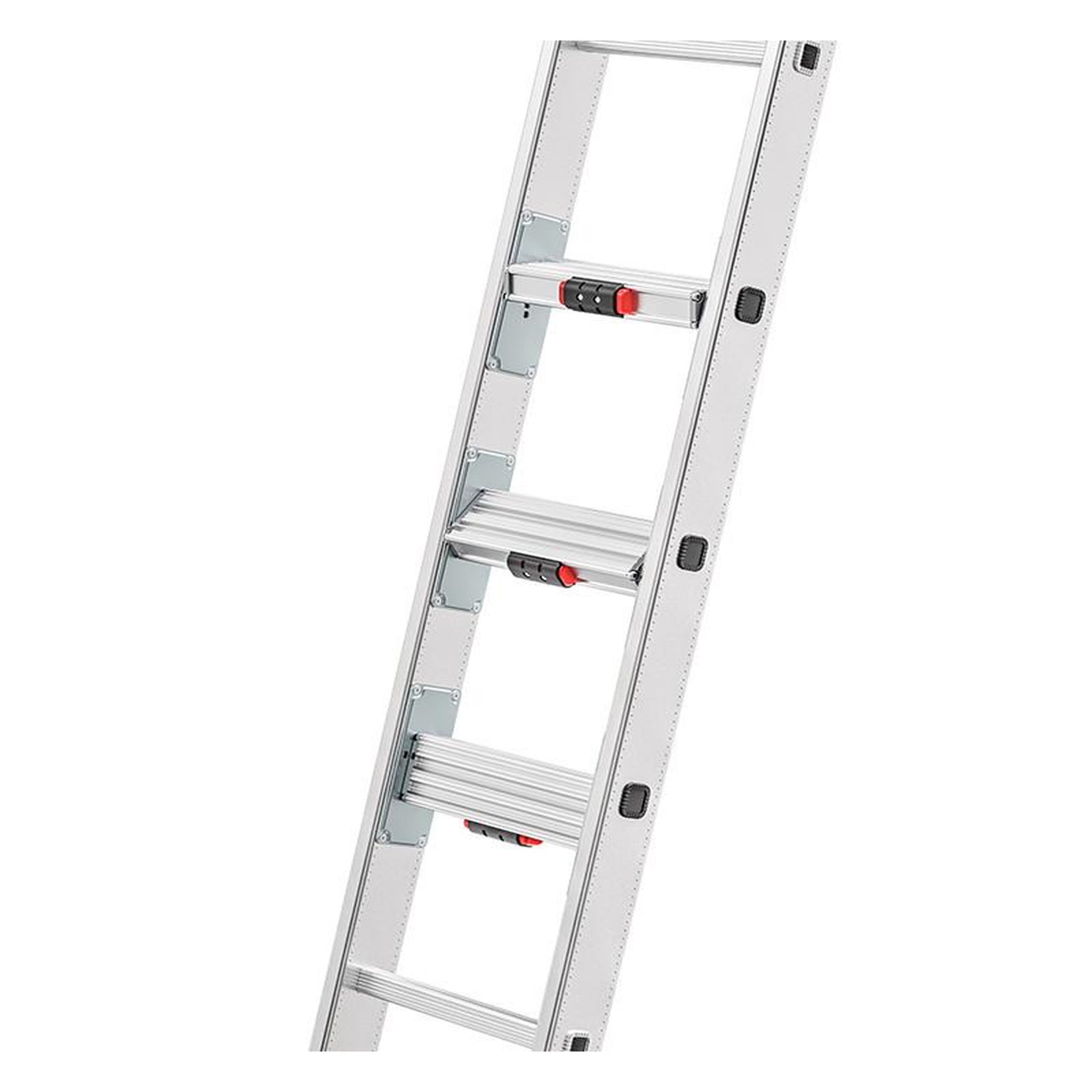 Voir la diapositive 2 : HAILO Echelle transformable 2 plans 2x12 échelons 5,6m/6,6m en Aluminium Hailo S 110 Pro
