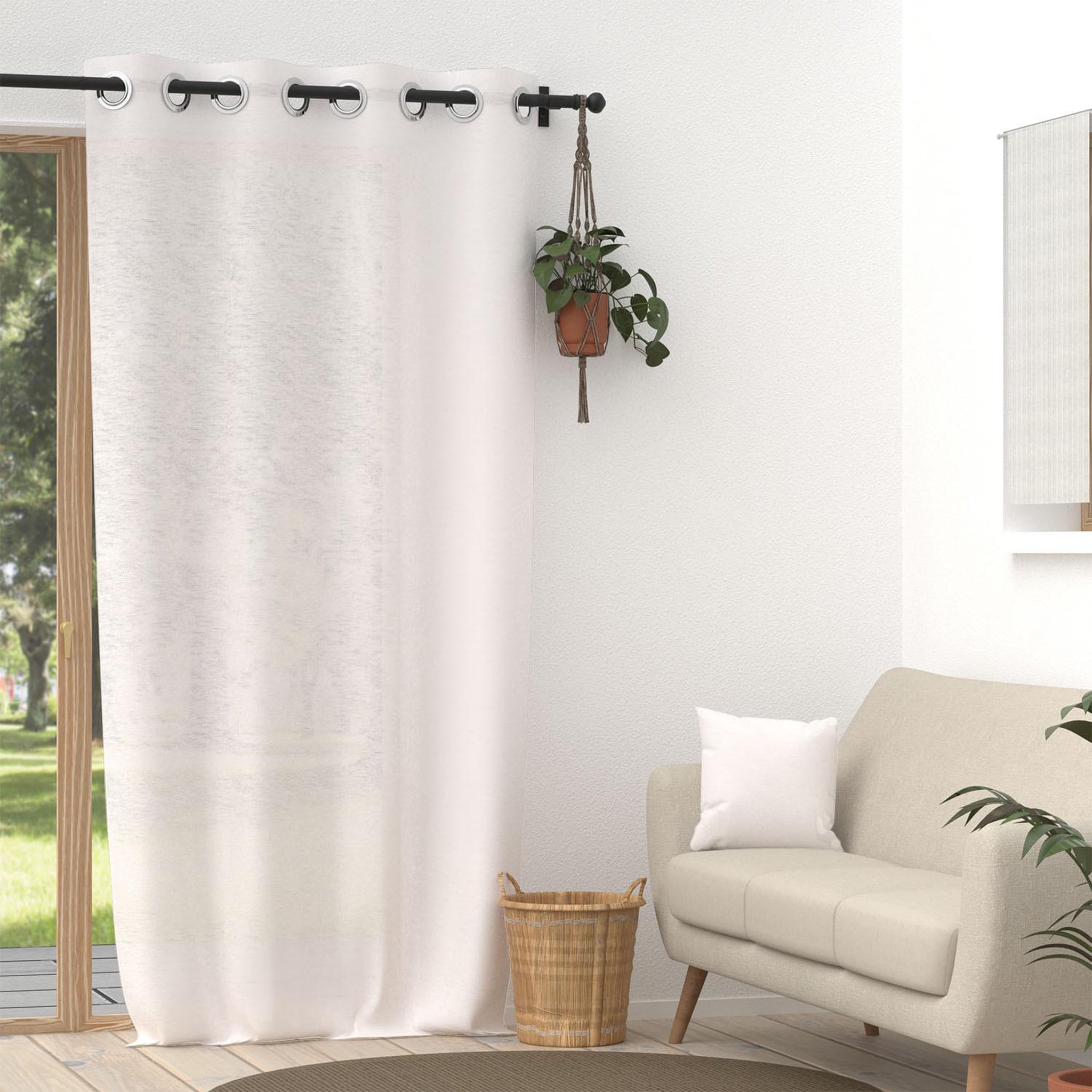 Voir la diapositive 2 : SOLEIL D'OCRE Voile lin à oeillets LINEN, par Soleil d'Ocre