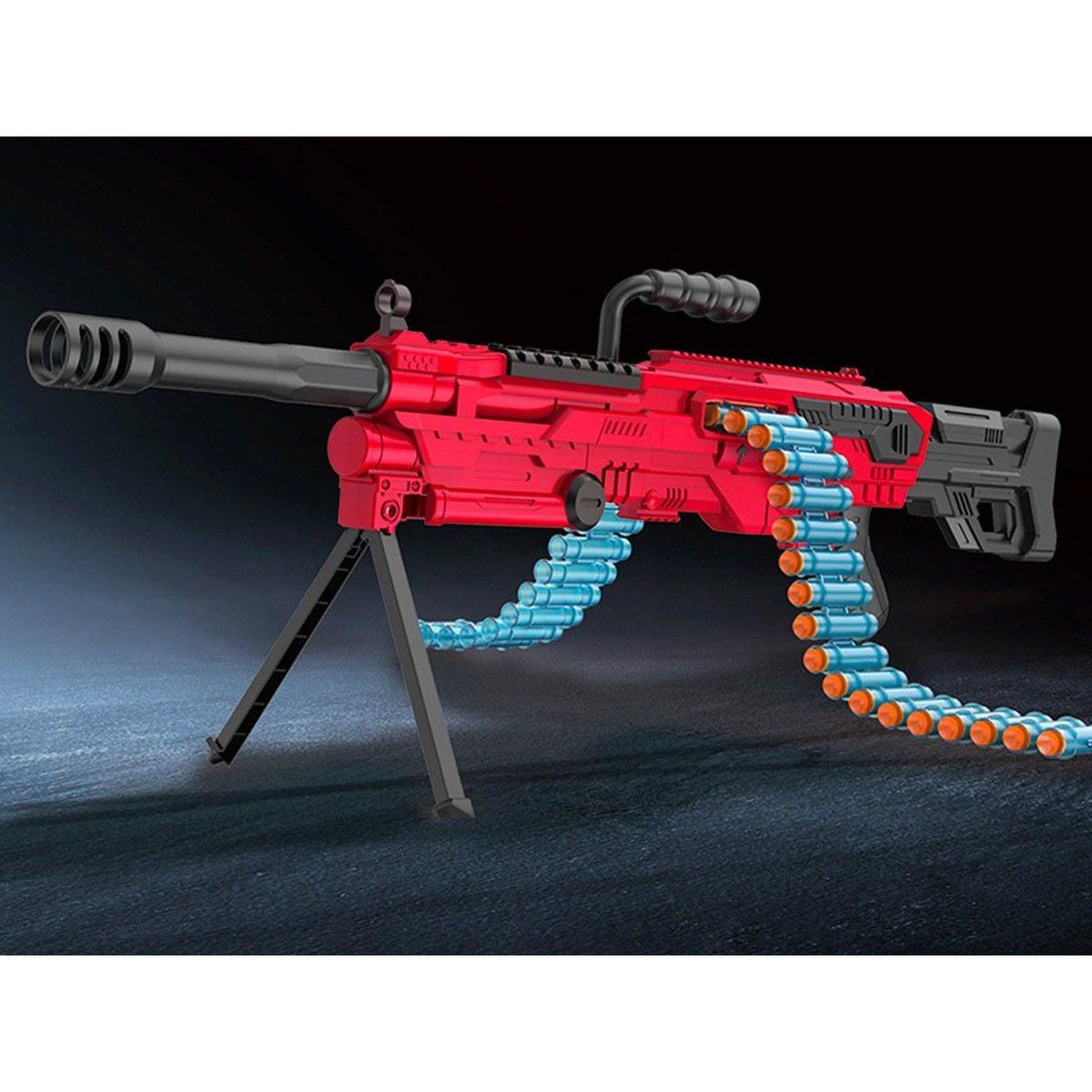 Voir la diapositive 2 : 1001JOUETS Pistolet à fléchettes en mousse - Rafale - Barillet rotatif 30 emplacements