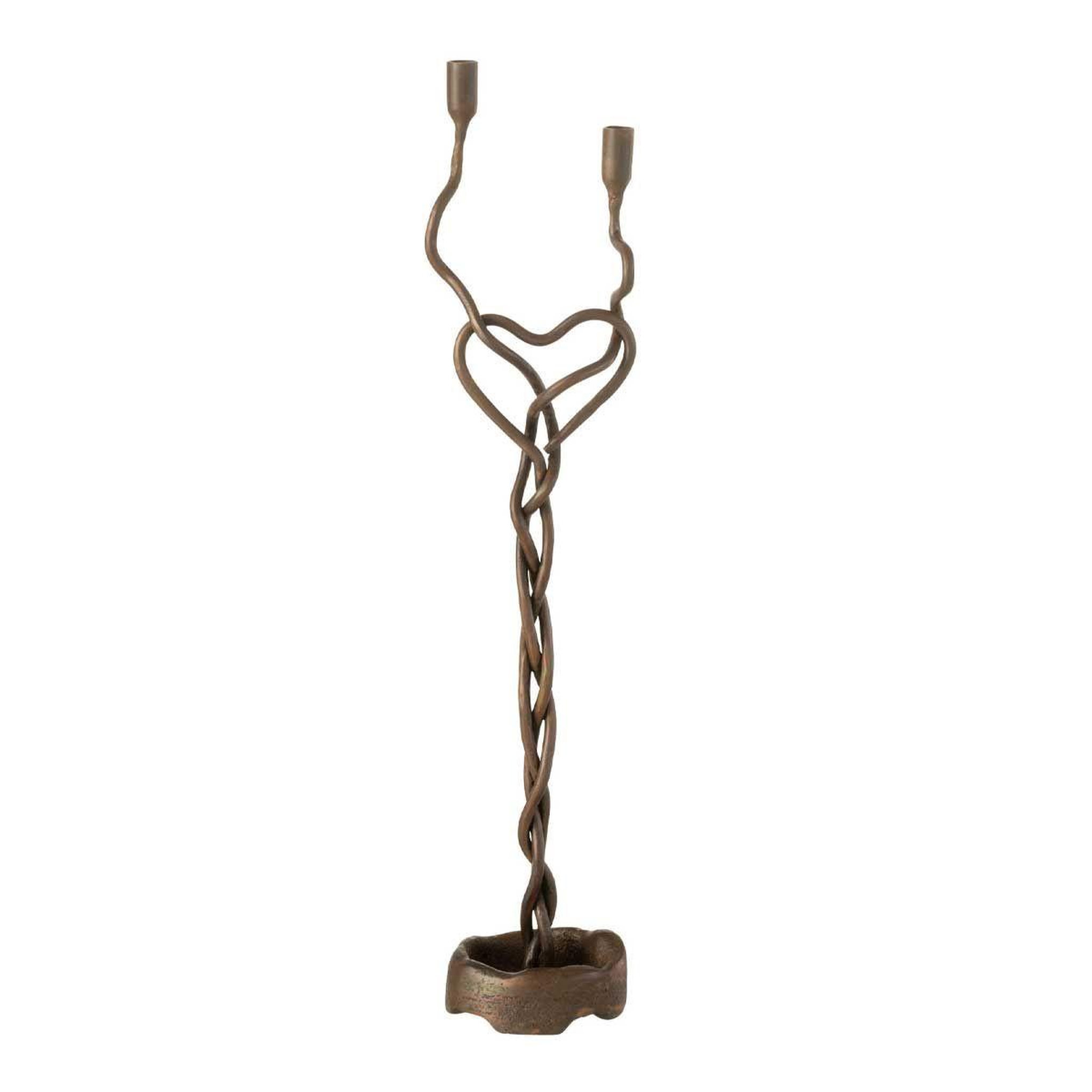 J-LINE Chandelier 2 Bras en Métal  Holderin  48cm Bronze