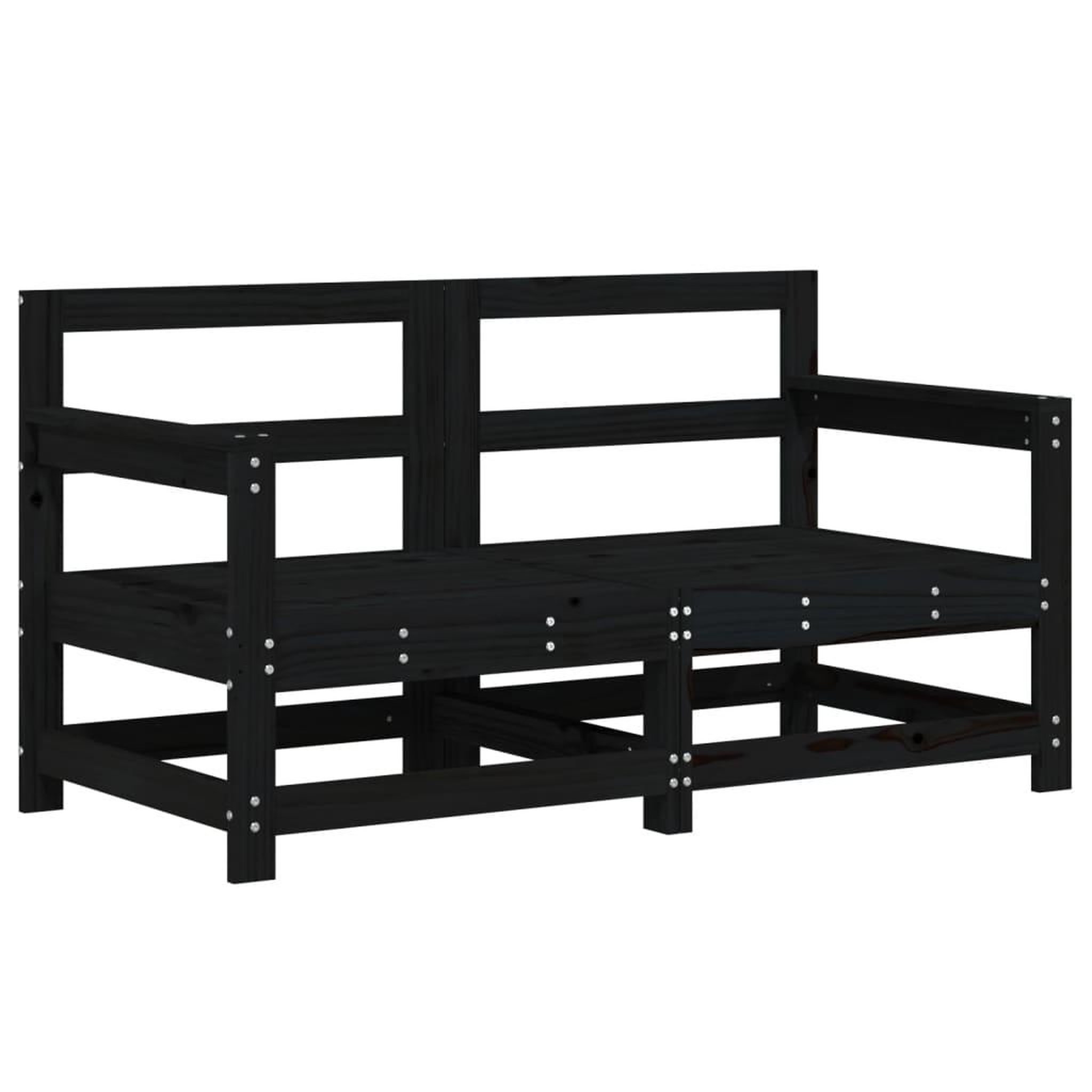Voir la diapositive 2 : VIDAXL Canapes d'angle de jardin 2 pcs noir bois de pin massif