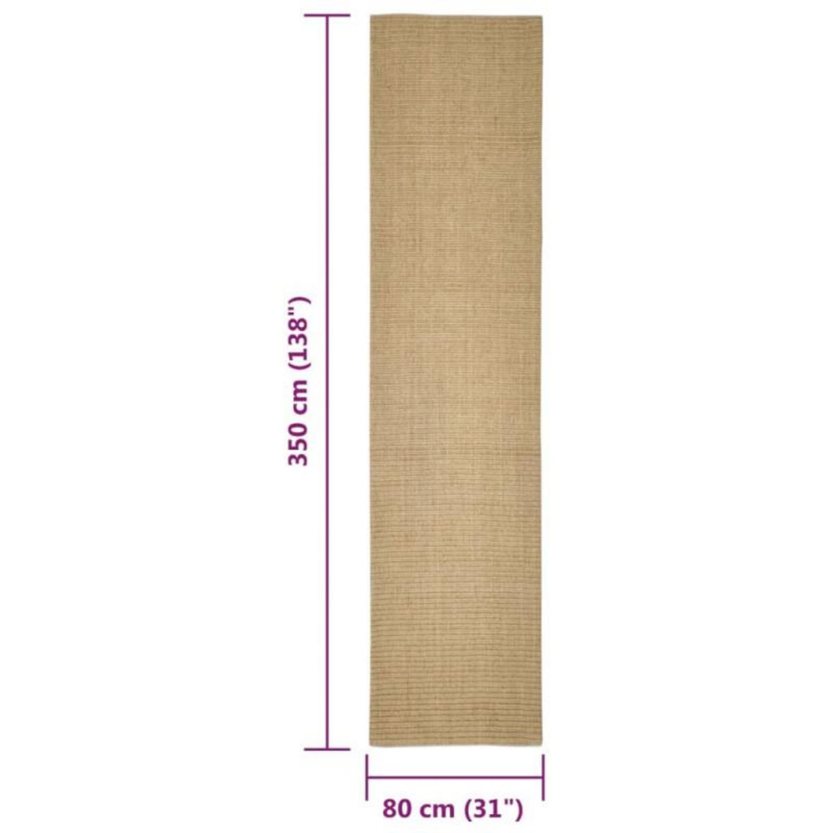 VIDAXL Tapis en sisal pour griffoir 80x350 cm
