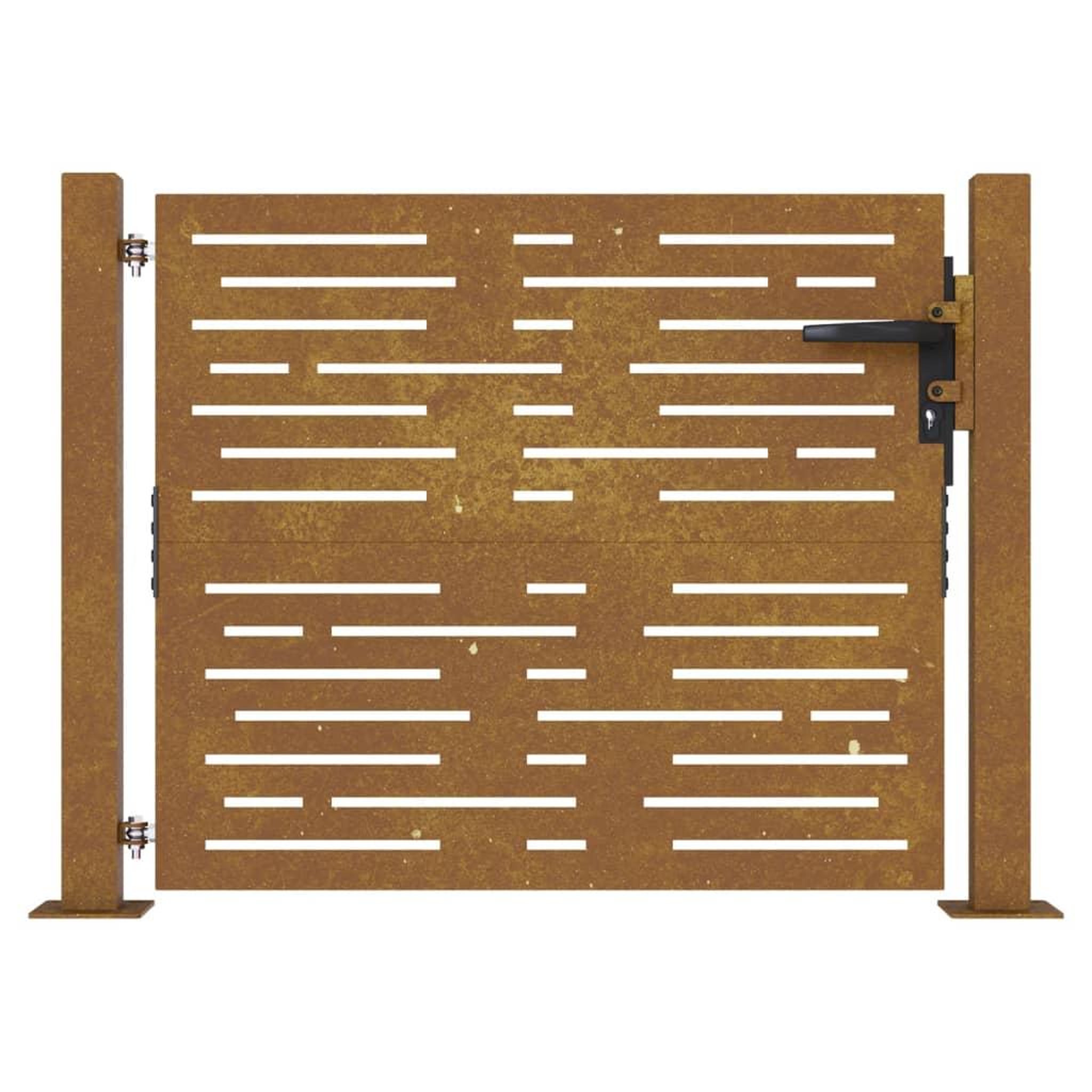 Voir la diapositive 4 : VIDAXL Portail de jardin 105x80 cm acier corten conception de carre
