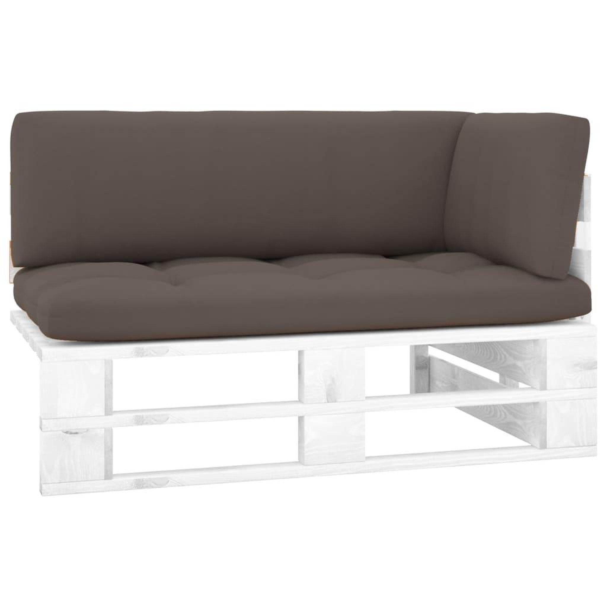 VIDAXL Canape d'angle palette de jardin Bois de pin impregne de blanc