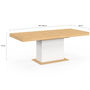 Voir la diapositive 5 : ID MARKET Table à manger extensible rectangle EDEN 6-10 personnes bois et blanc 160-200 cm