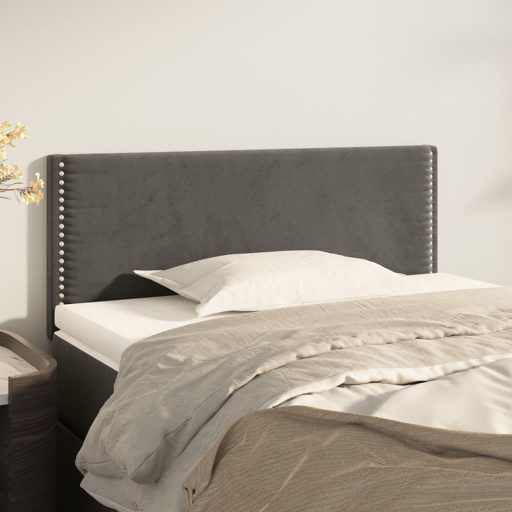 Voir la diapositive 1 : VIDAXL Tete de lit Gris fonce 80x5x78/88 cm Velours