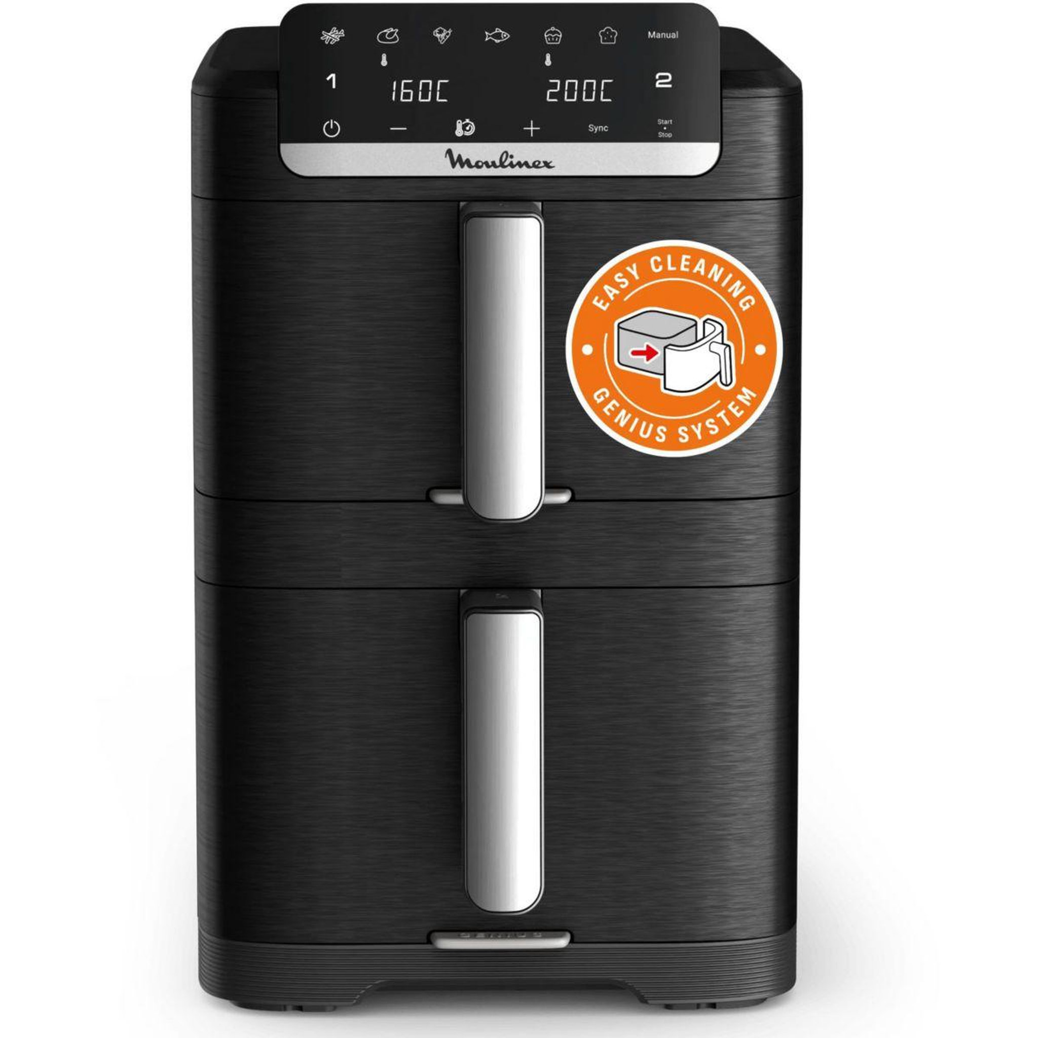 MOULINEX Friteuse sans huile easy fry crispy stack dual ez7568f0
