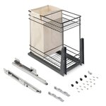 EMUCA SRL Chariot coulissant avec paniers et chariot à pain Titane avec fermeture à amortie -  module 300mm -  Acier -  Gris Anthracite
