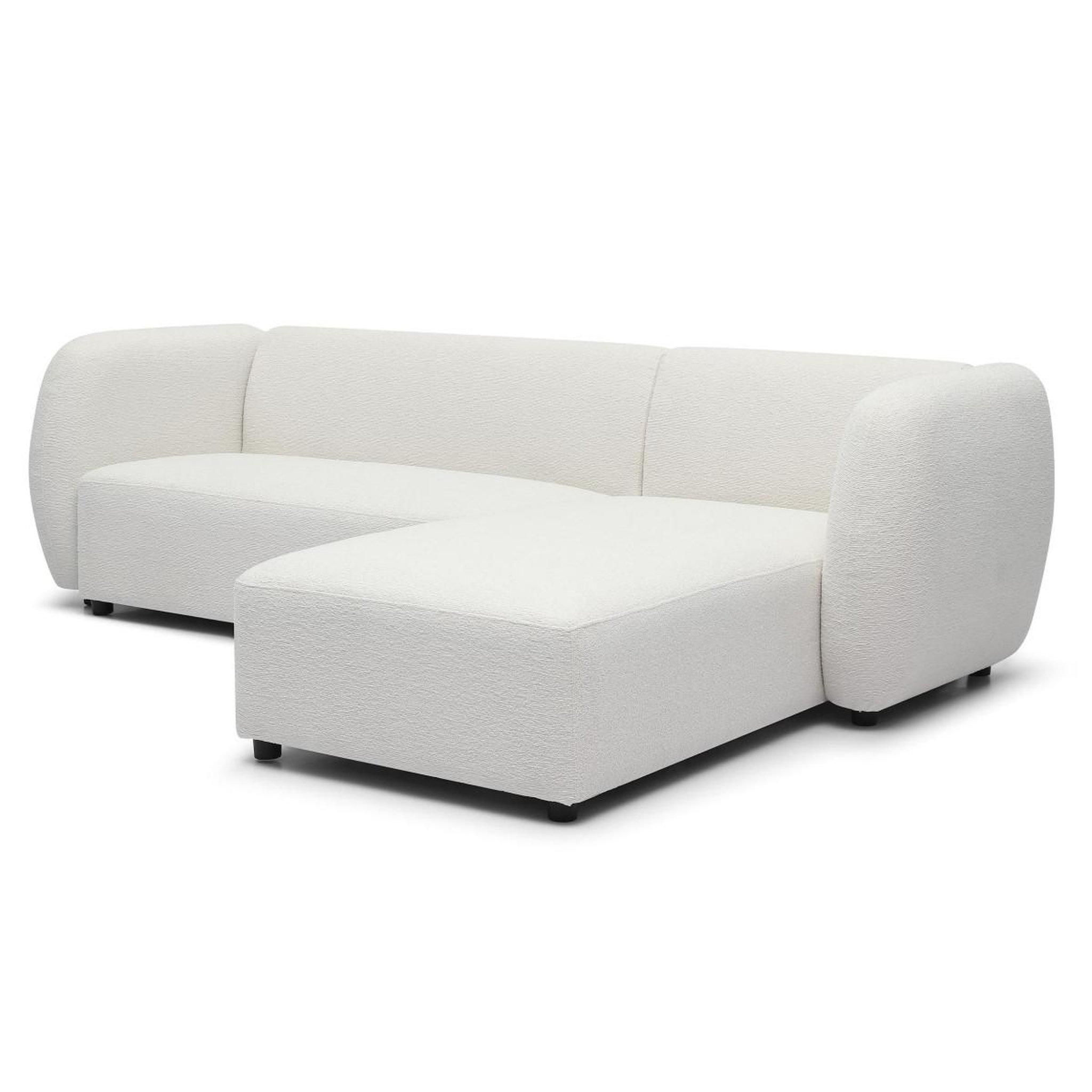 Voir la diapositive 3 : Paris Prix Canapé d'angle réversible bouclette  jerry  287cm crème