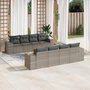 Voir la diapositive 1 : VIDAXL Salon de jardin 9 pcs avec coussins gris resine tressee