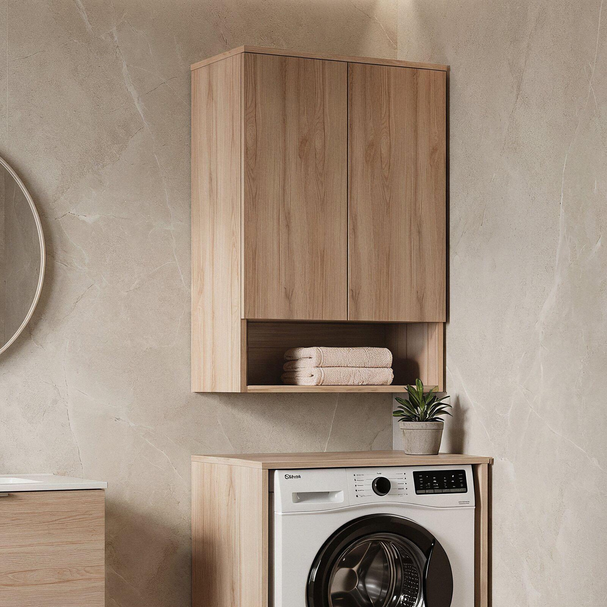Voir la diapositive 2 : Habitat et Jardin Armoire de Salle de Bain  Bosco Lume 70  - 70 x 36 x 100 cm - Oak