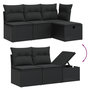 Voir la diapositive 3 : VIDAXL Salon de jardin 6 pcs avec coussins noir resine tressee