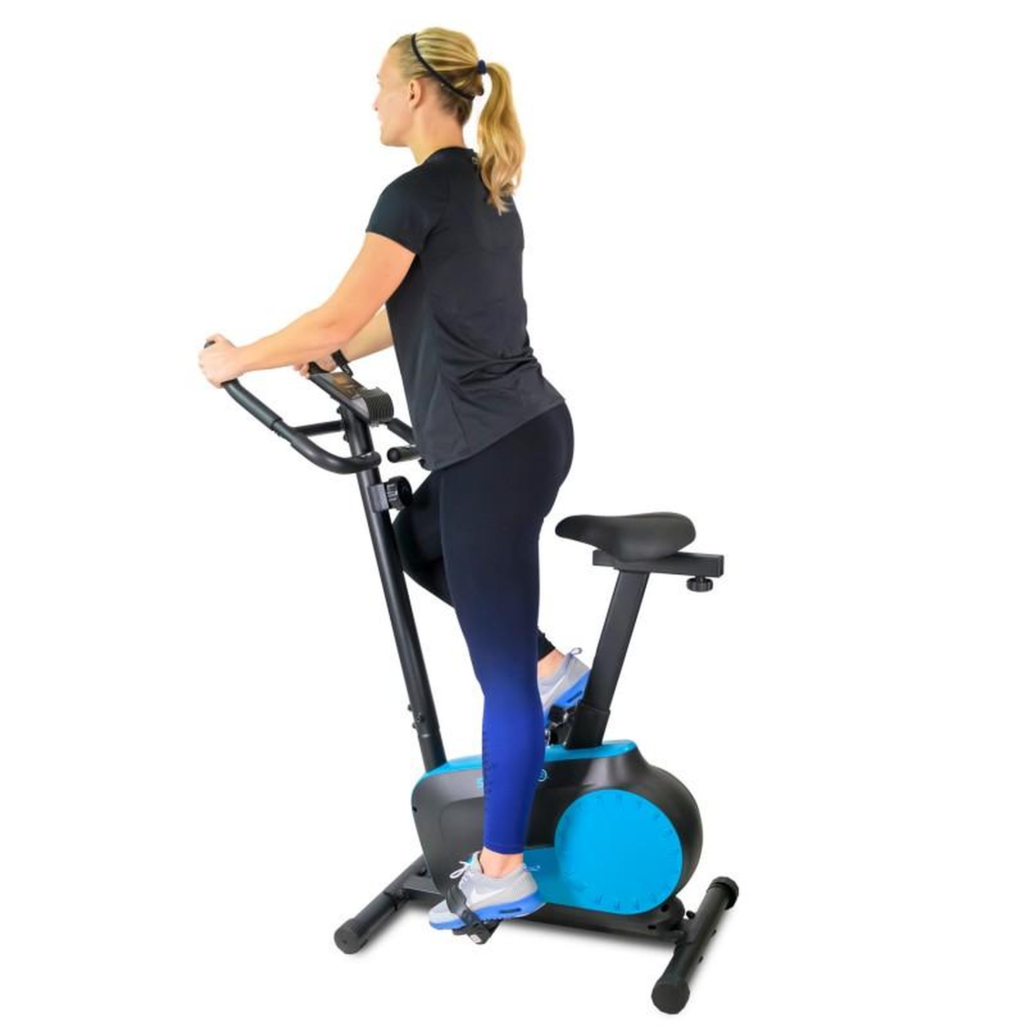 SPARRAW Vélo d'appartement TEMPO Roue d'inertie 3kg - 8 niveaux de résistance, Capteurs Pouls, Ecran d'entraînement, Réglable