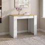 Voir la diapositive 3 : ID MARKET Table console extensible ORLANDO 6 personnes 140 cm bois blanc et façon hêtre