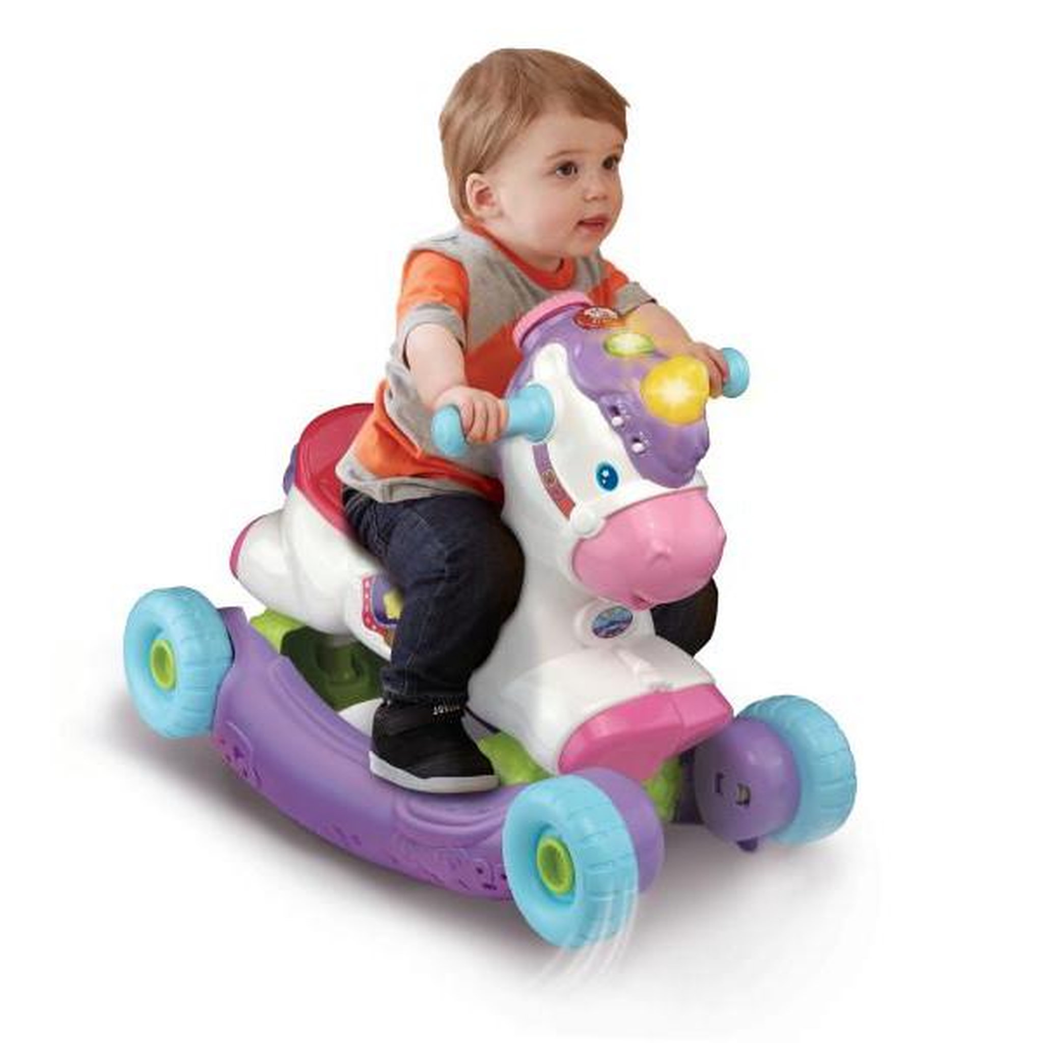 Voir la diapositive 4 : VTECH BABY Porteur Trotteur  a Bascule - VTECH BABY - Cléo Ma Licorne Basculo 2en1 - Parlant et Lumineux - Rose