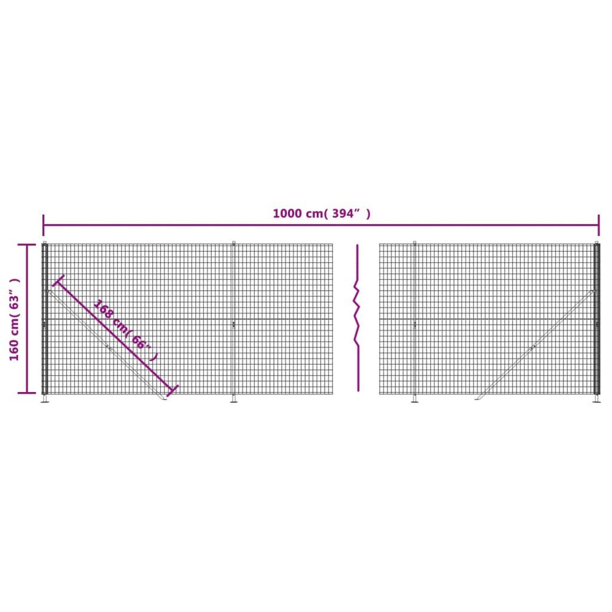Voir la diapositive 6 : VIDAXL Cloture en treillis metallique avec bride anthracite 1,6x10 m