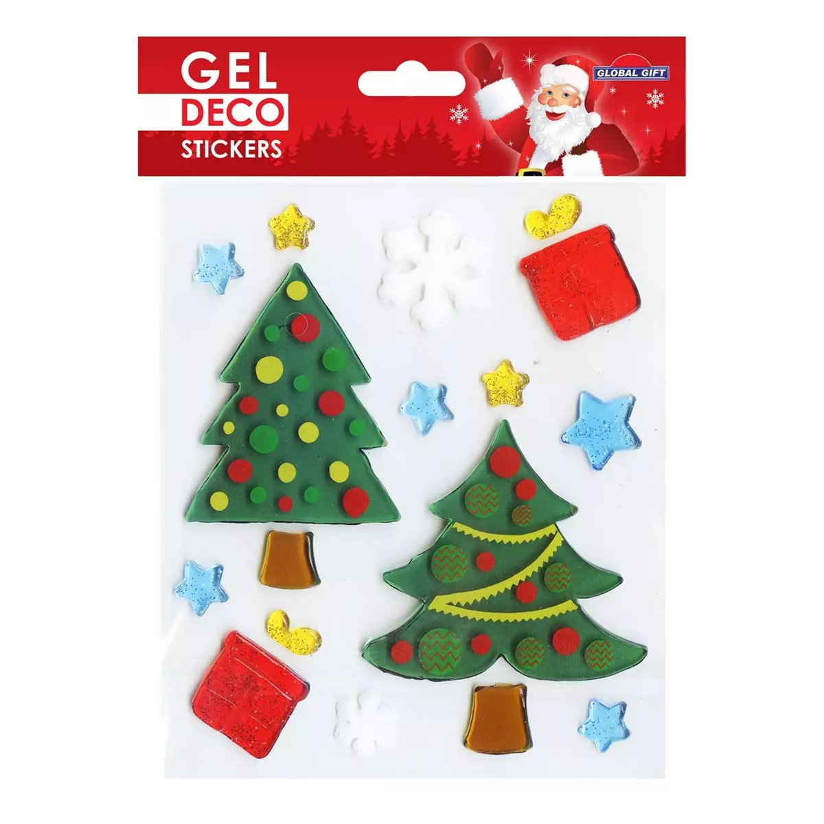 GLOBAL GIFT Stickers gel Noël pour fenêtre - Sapins de Noël