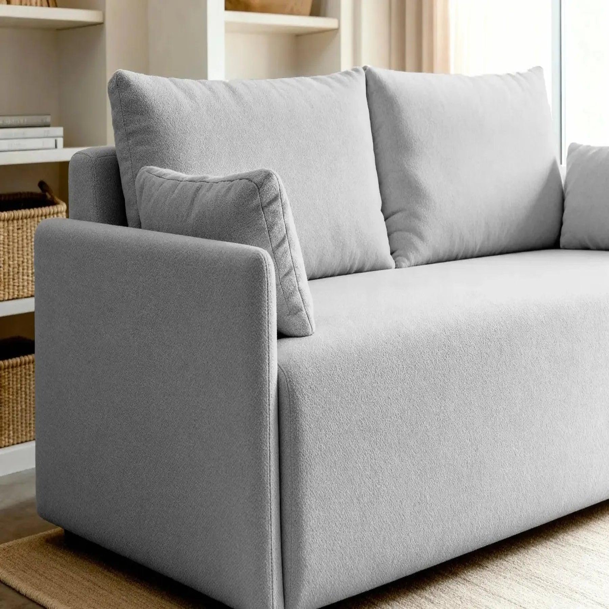 Voir la diapositive 4 : CASANOVA PARIS Axelle - canapé droit convertible tissu lisse