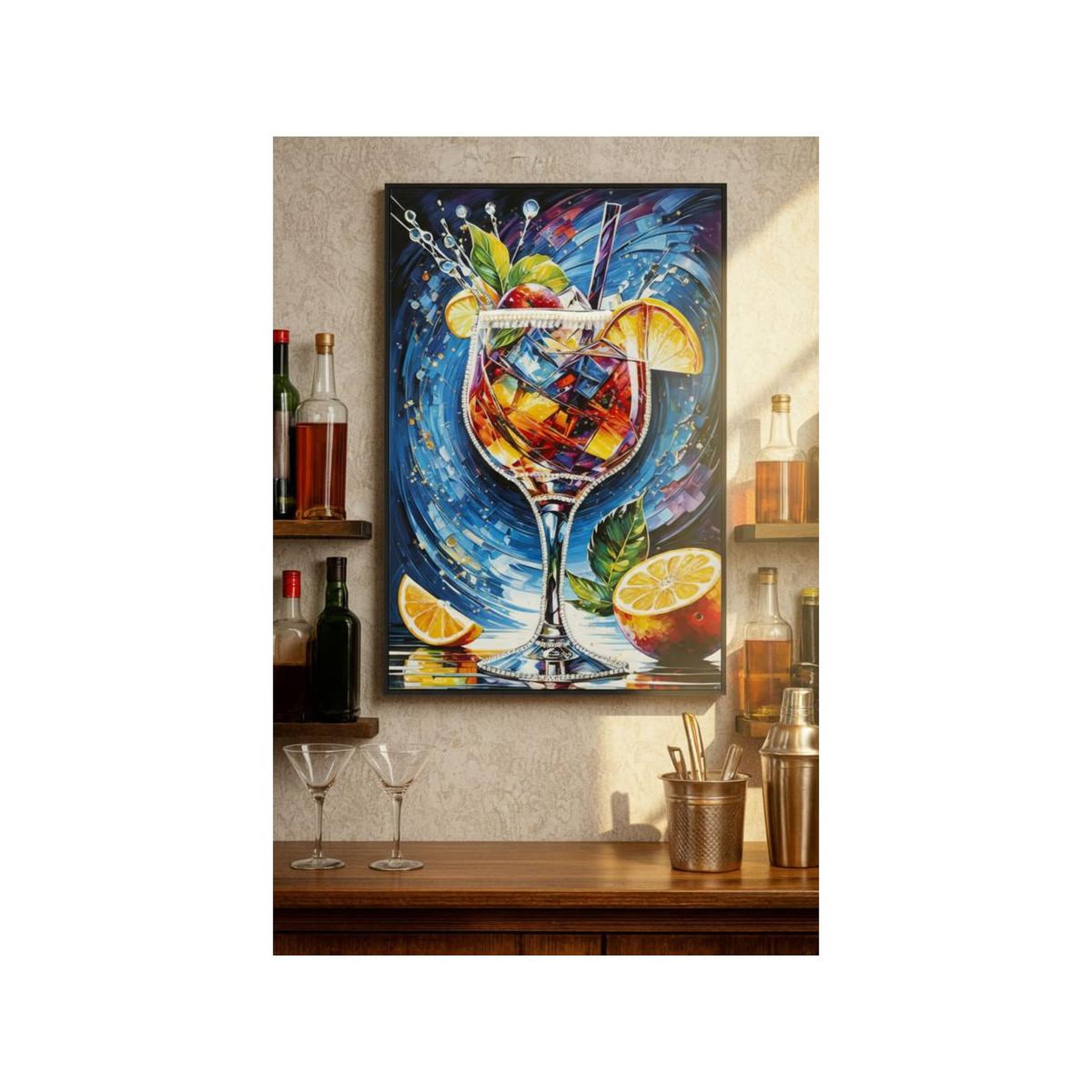 Voir la diapositive 6 : Paris Prix Tableau imprimé  cocktail ii  62x92cm multicolore
