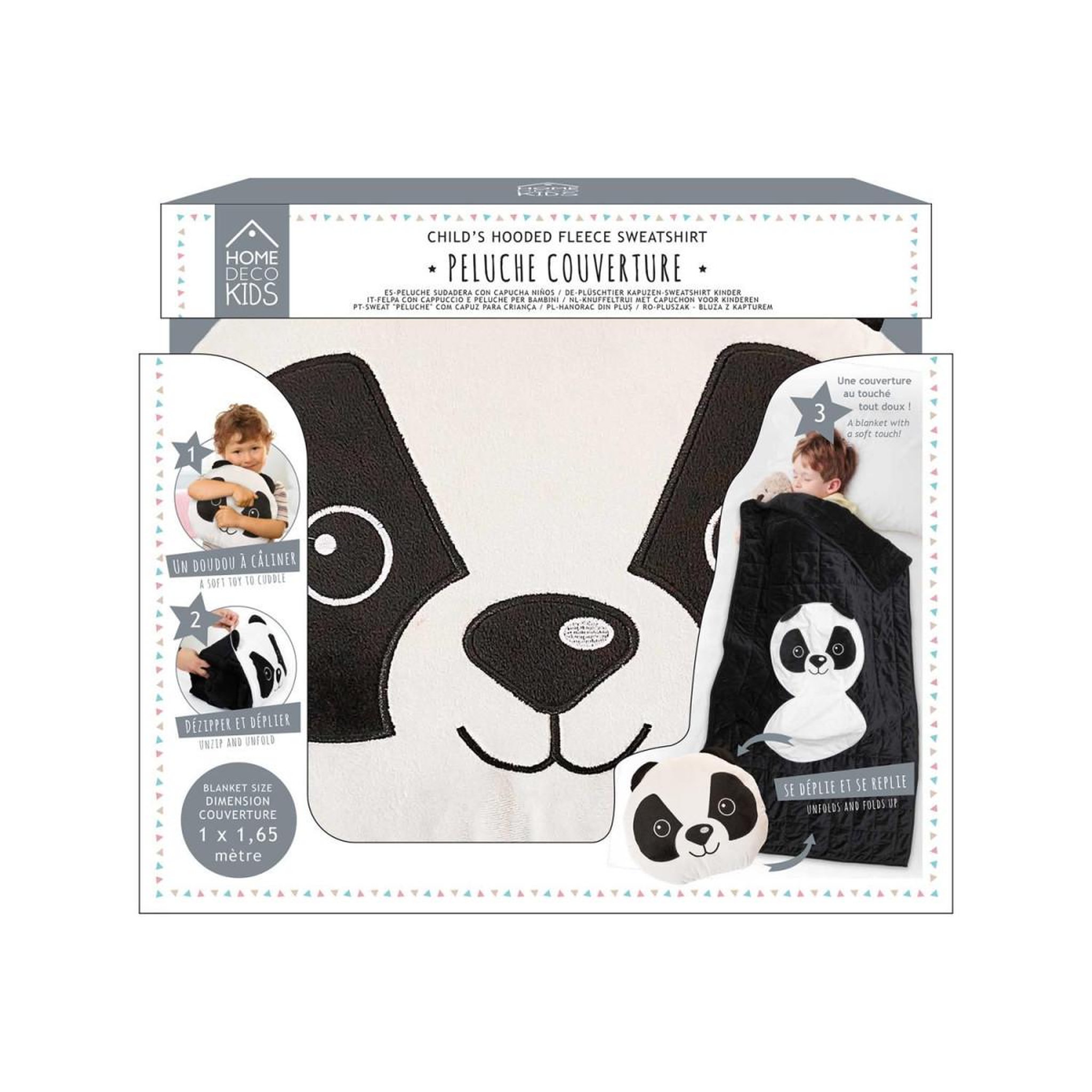 Voir la diapositive 6 : HOME DECO KIDS Peluche couverture  panda  100x165cm blanc & noir