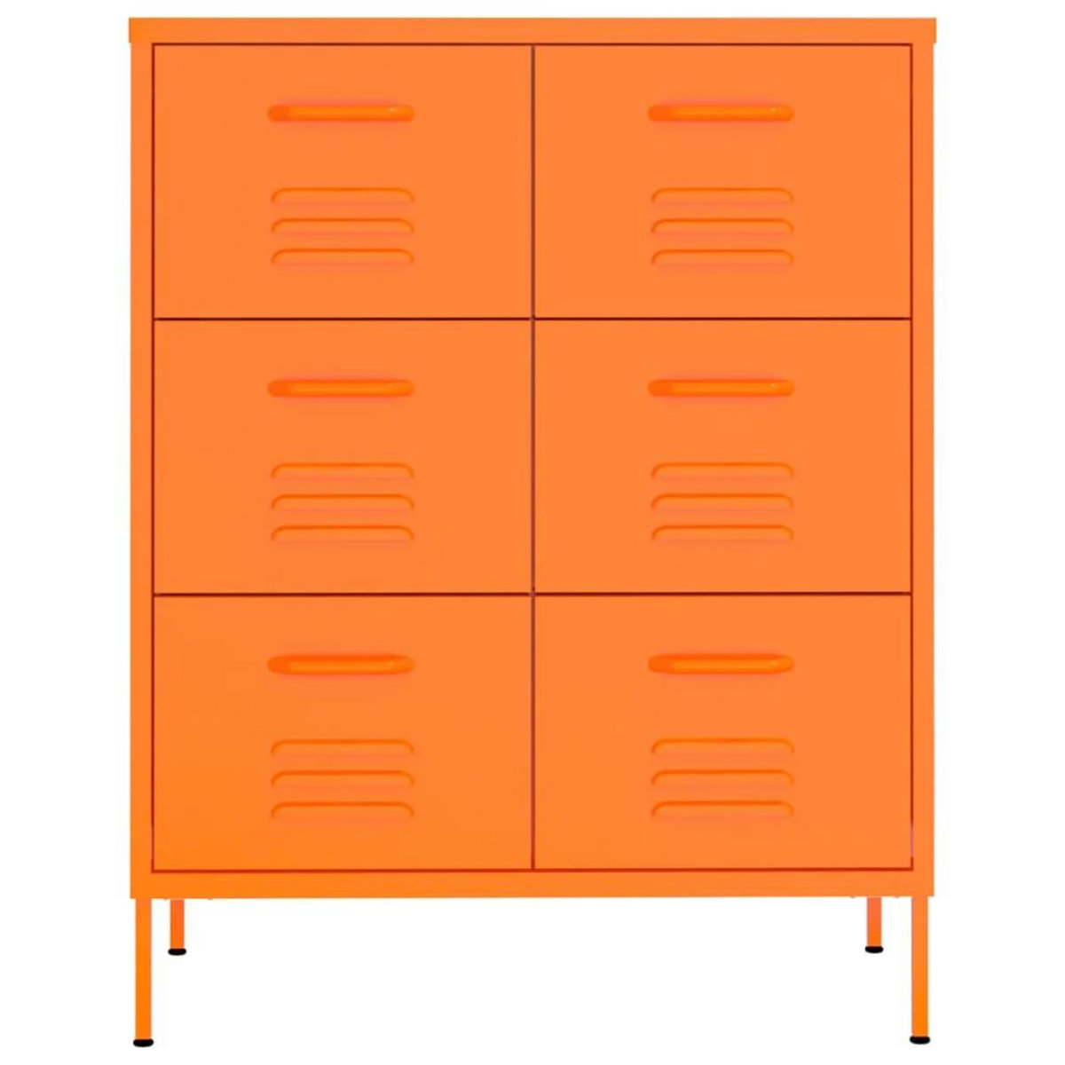 VIDAXL Armoire a tiroirs Orange 80x35x101,5 cm Acier