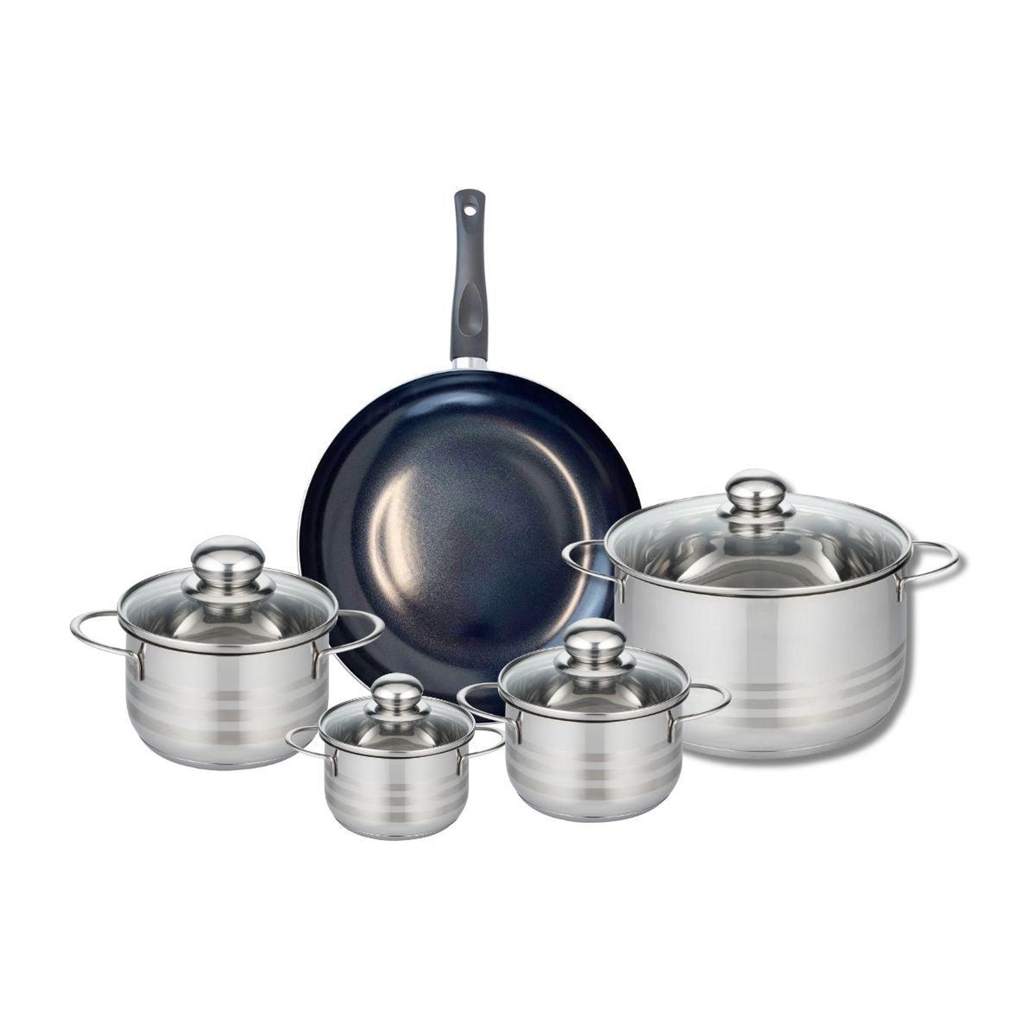 ELO Ensemble de 1 poêle de cuisson 28 cm et 4 faitouts 12, 14, 16 et 24 cm elo prima brillant