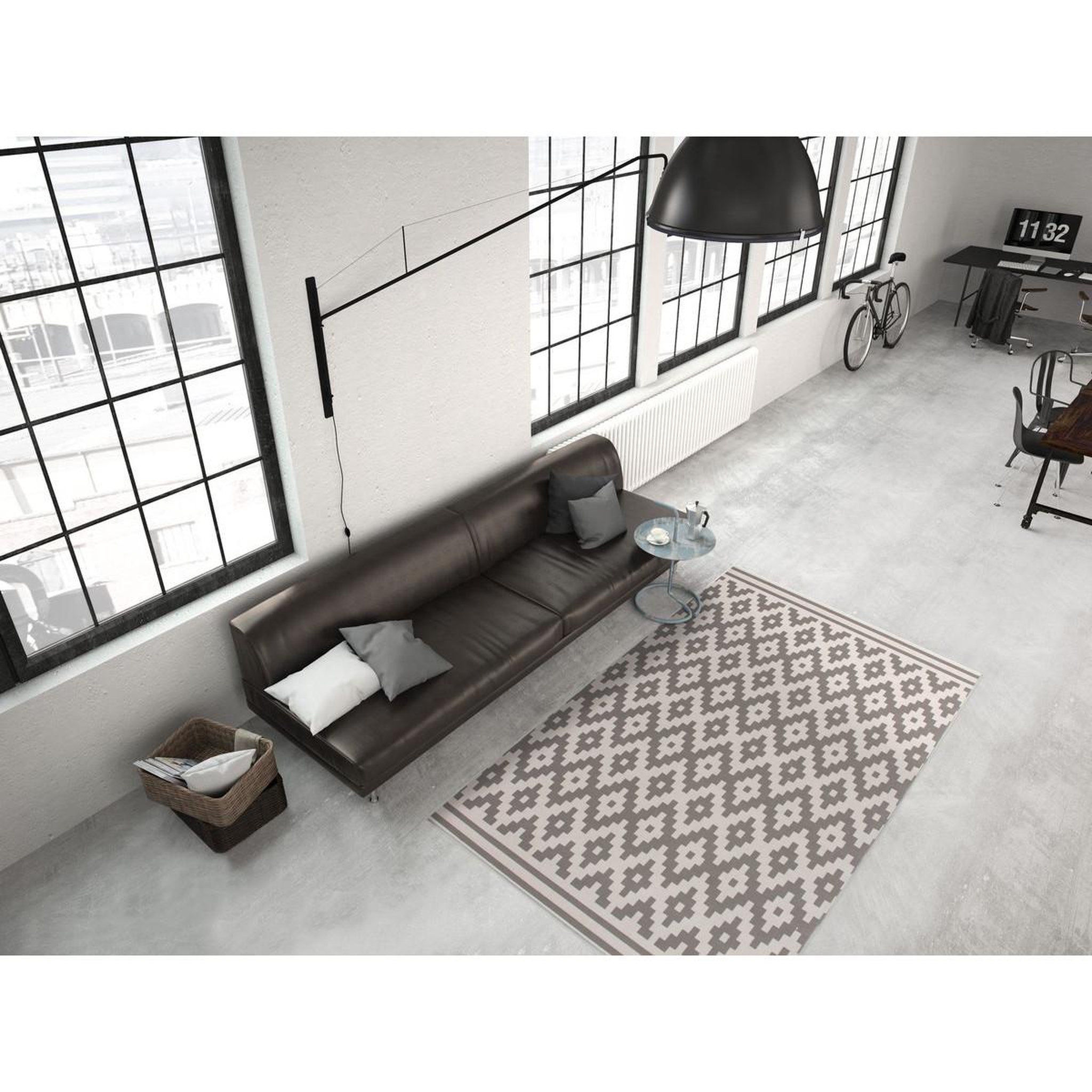 Voir la diapositive 2 : Paris Prix Tapis géométrique à poils courts  now iii  taupe