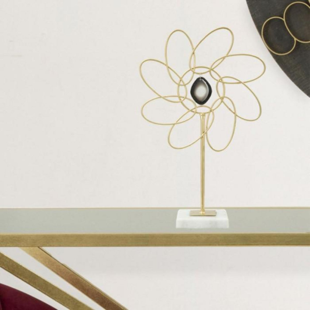 Paris Prix Fleur Déco en Métal  Daisy  37cm Or