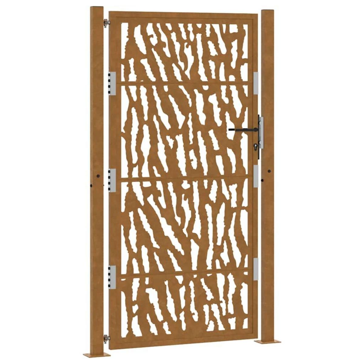 VIDAXL Porte de jardin acier resistant aux intemperies design traces
