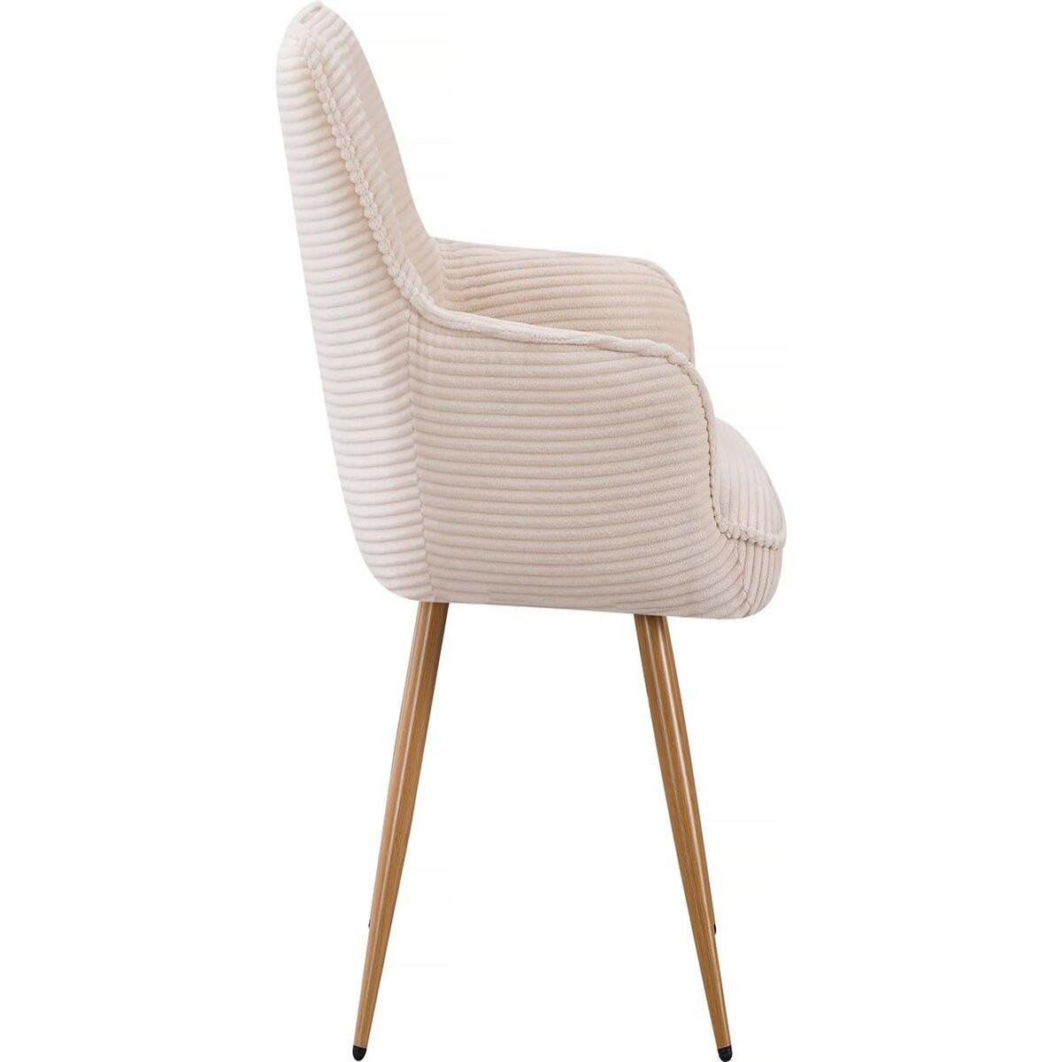 Habitat et Jardin Lot de 2 chaises en velours côtelé   Mayra  - 60 x 56 x 88 cm - Beige