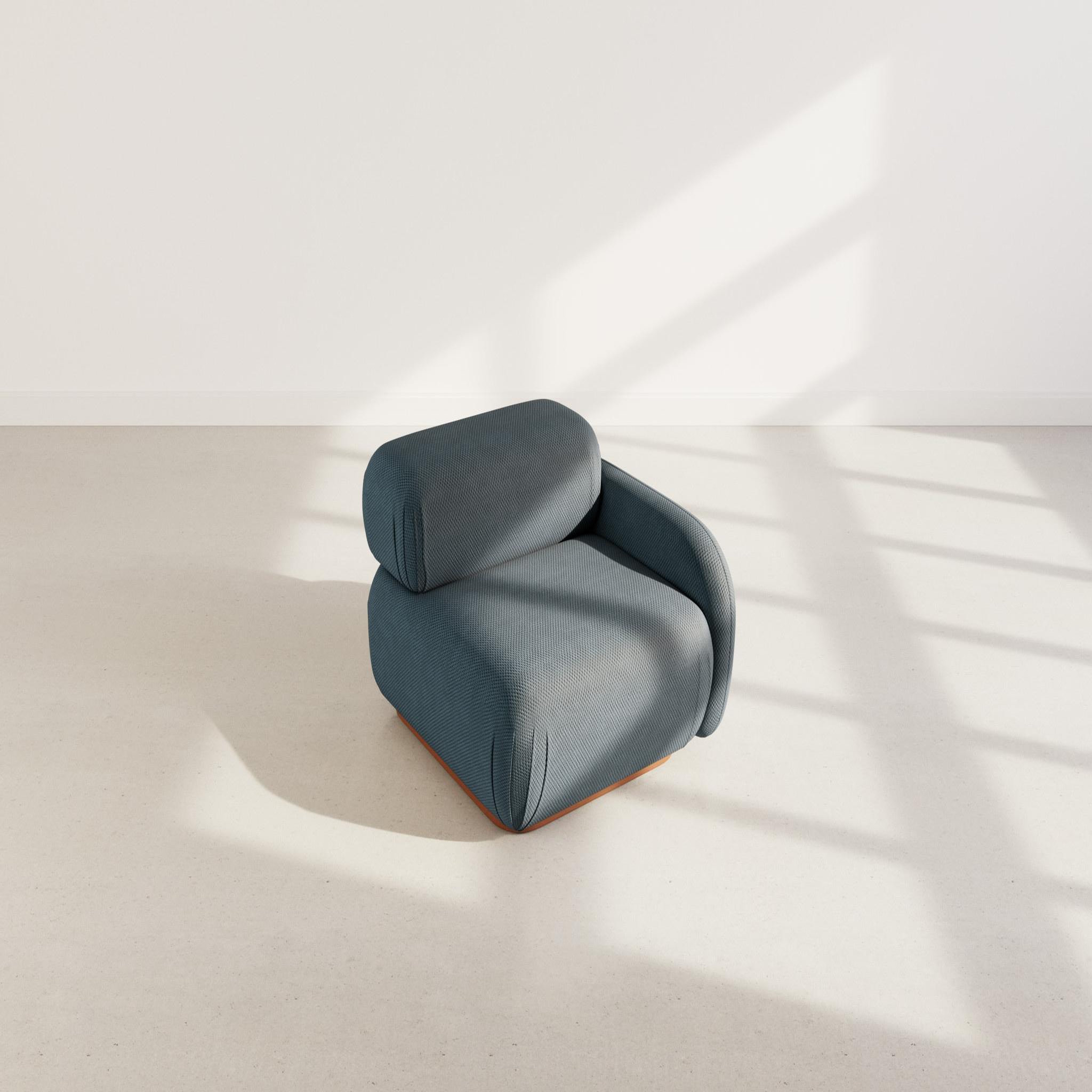 Voir la diapositive 3 : LISA DESIGN Penelope - module d'assise droit en velours texturé