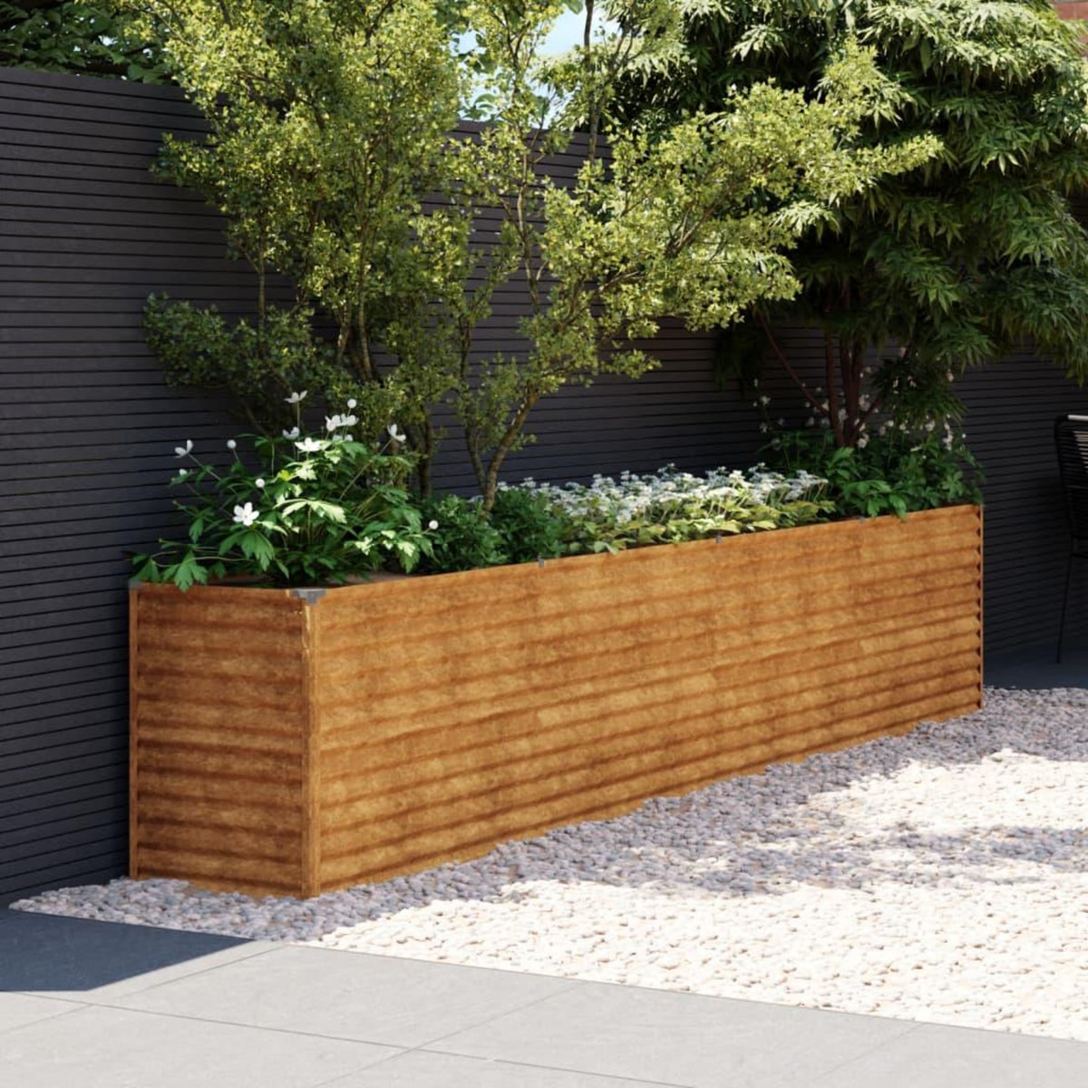 VIDAXL Lit sureleve de jardin 385x50x69 cm acier corten