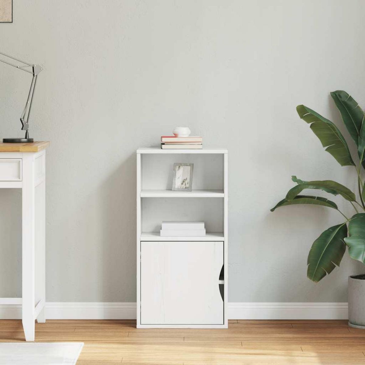 VIDAXL Armoire laterale ODDA blanc 40x24x79 cm bois massif pin