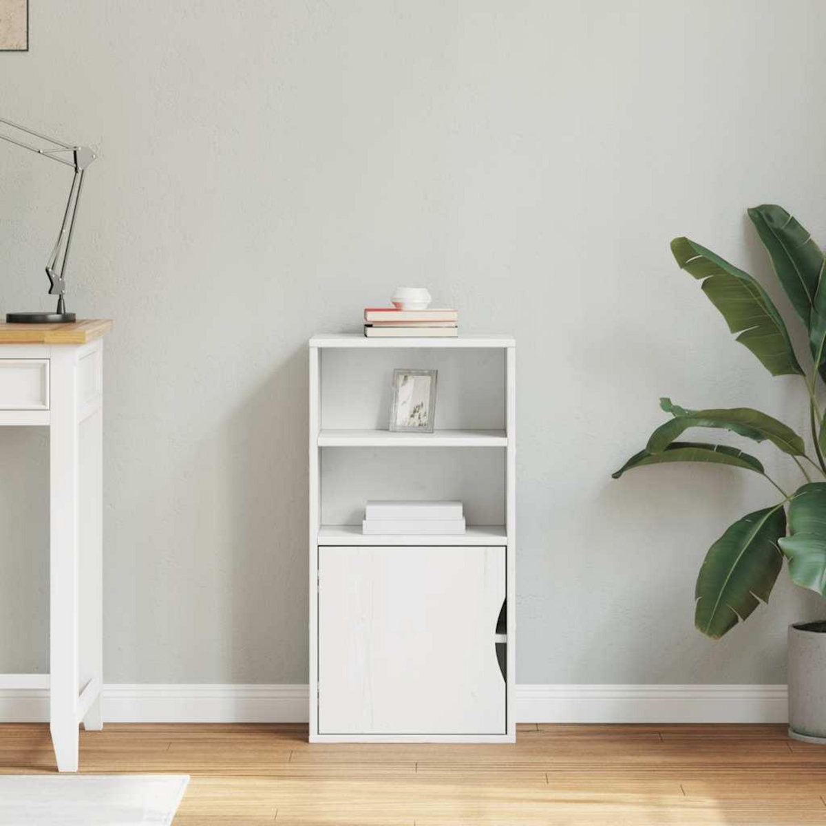 VIDAXL Armoire laterale ODDA blanc 40x24x79 cm bois massif pin