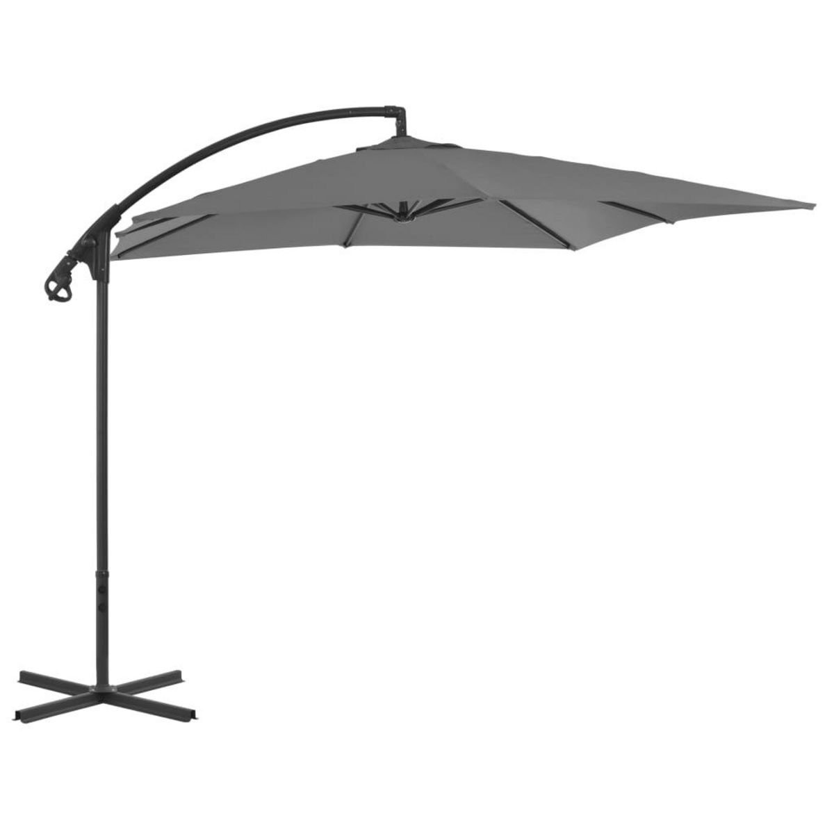 VIDAXL Parasol de jardin en porte-a-faux avec mat en acier anthracite