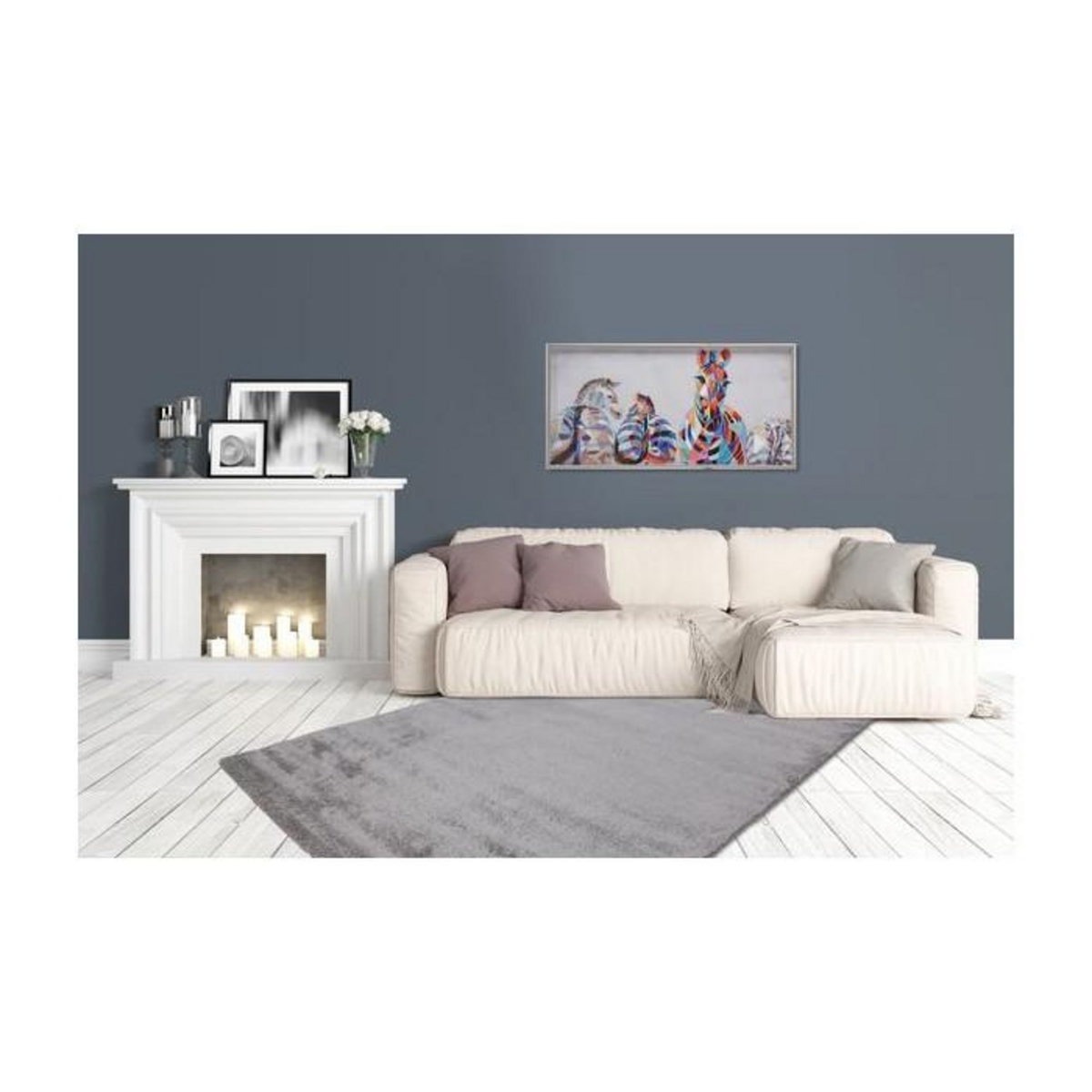 Paris Prix Tapis Tissé Déco  Saint Lucia  Argent