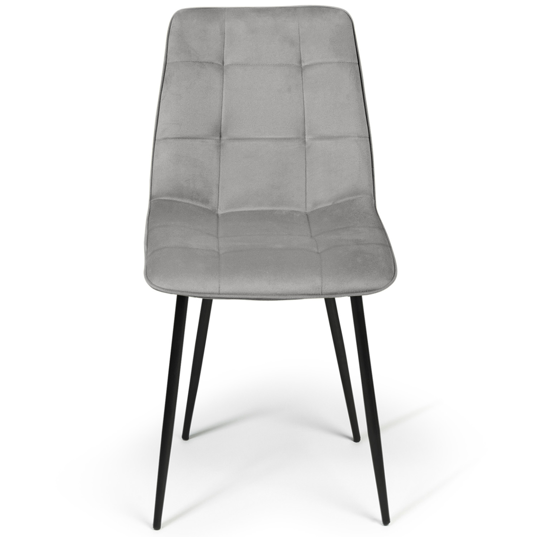Voir la diapositive 3 : ID MARKET Lot de 4 chaises mila en velours gris clair pour salle à manger