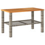 Voir la diapositive 2 : VIDAXL Table de jardin gris 70x38x42 cm resine tressee et bois acacia