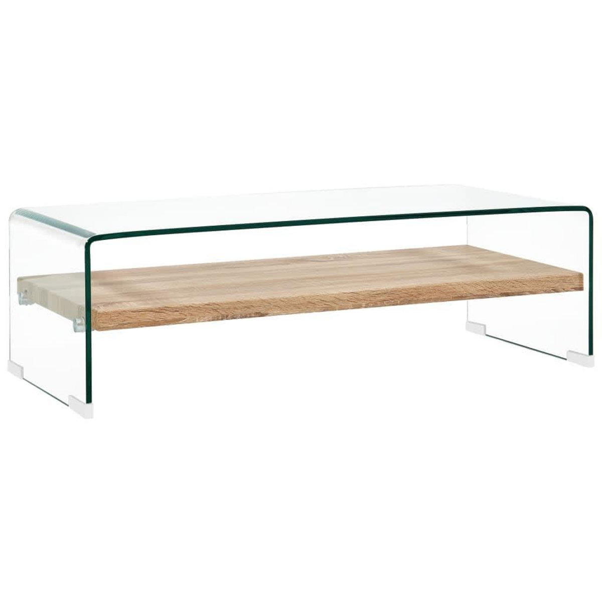 VIDAXL Table basse Clair 98x45x31 cm Verre trempe